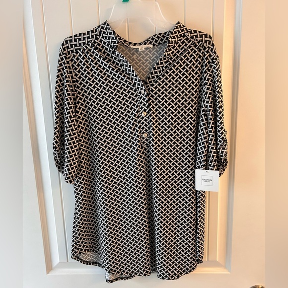 Perseption Concept Black & White Blouse – XL (New with Tags - Picture 1 of 3